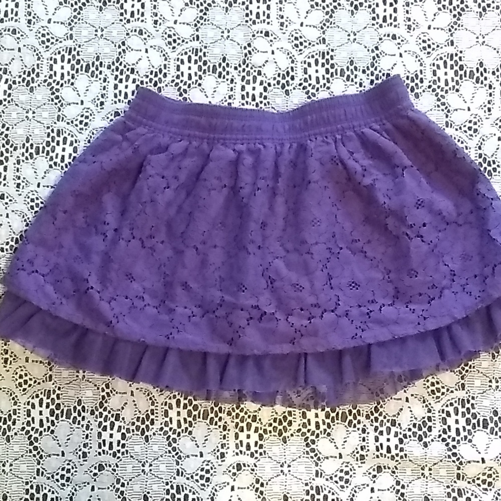 CHEROKEE FLORAL LACE PURPLE FLARE SKIRT